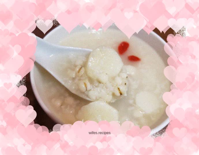 Yam, wolfberry and barley porridge