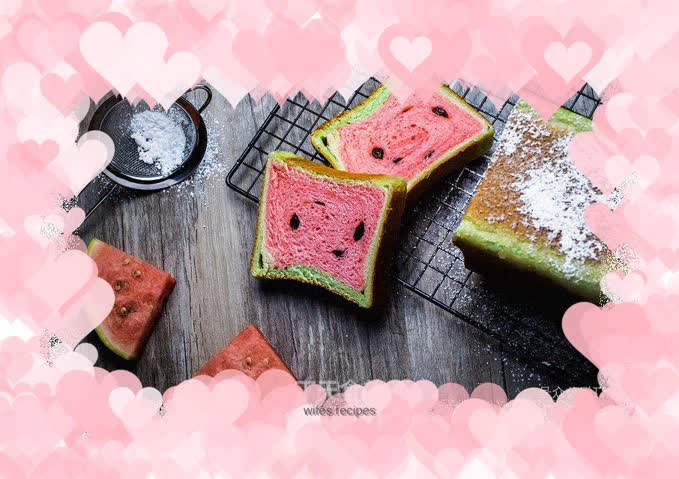 Watermelon-shaped Hong Kong-style toast (hand-kneaded version)