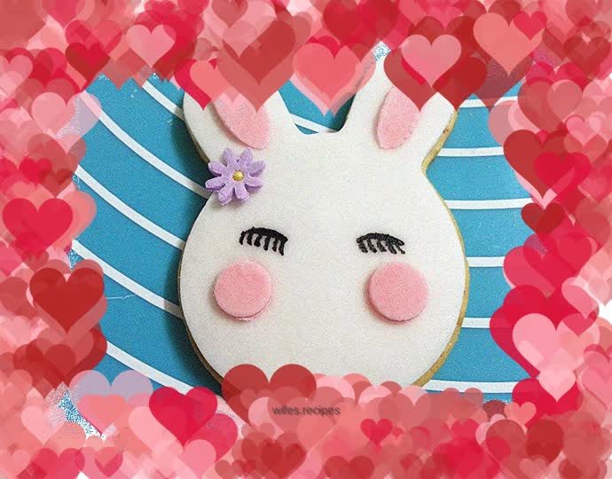 Super cute little cute rabbit fondant cookies