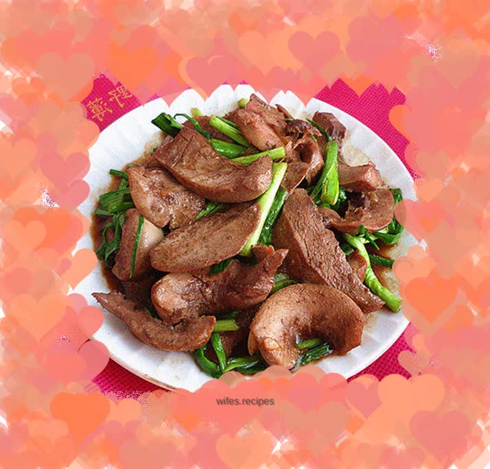 Stir-fried pork loin with garlic sprouts