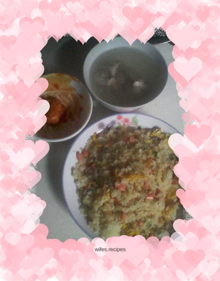 Ham sausage and egg rice