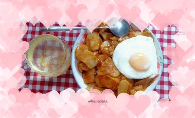 Fried rice cake with lazy sauce