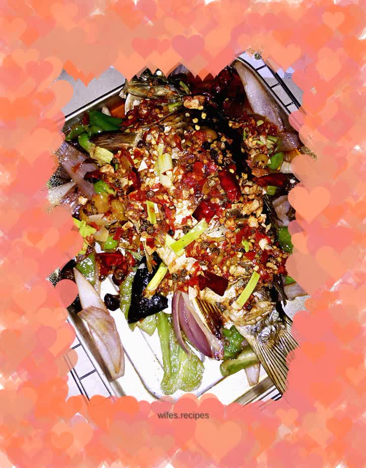 Grilled fish with pickled pepper flavor