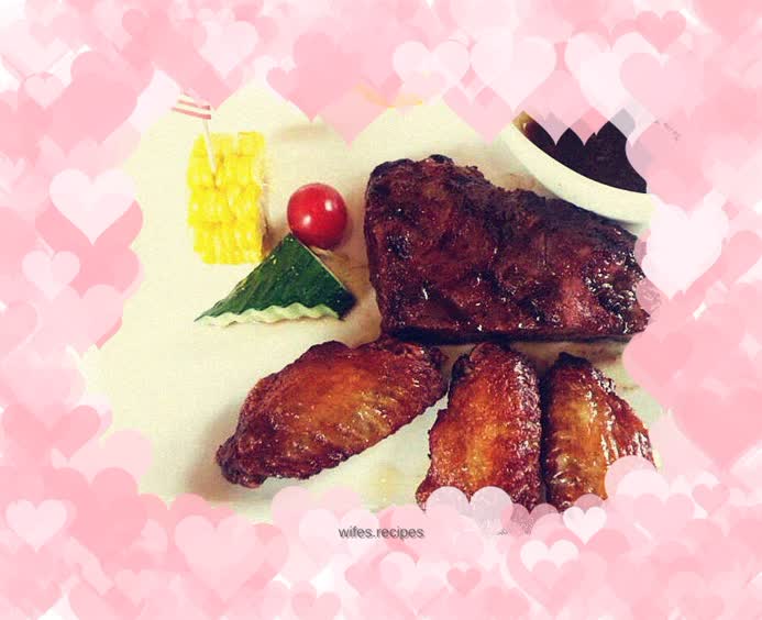 Steak and chicken wings