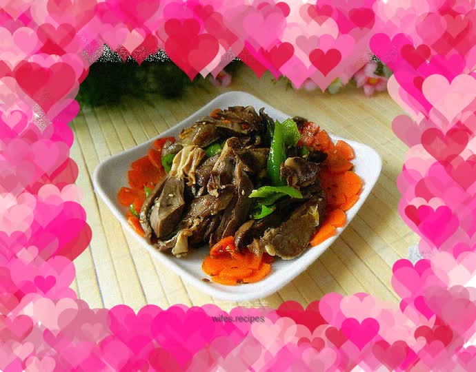 Lamb heart slices with mixed vegetables