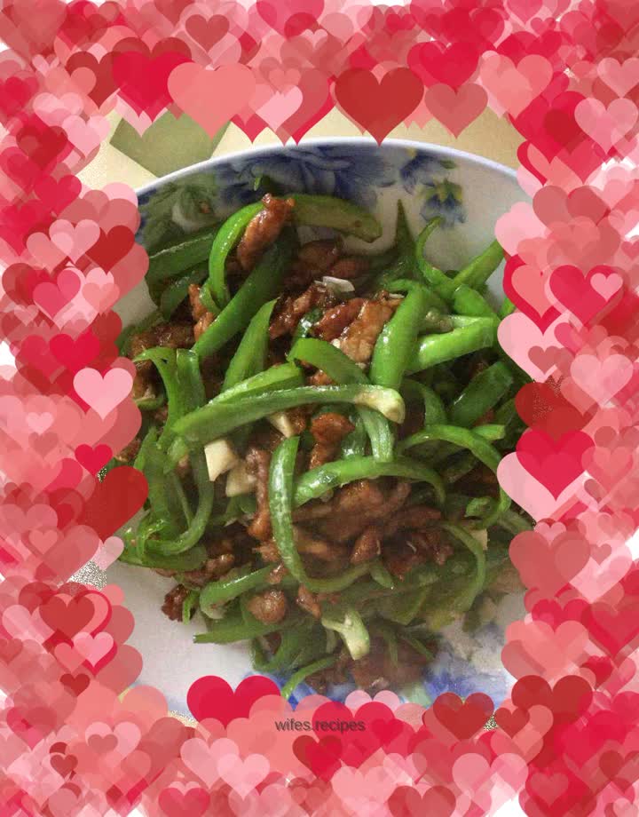 Shredded pork with green pepper