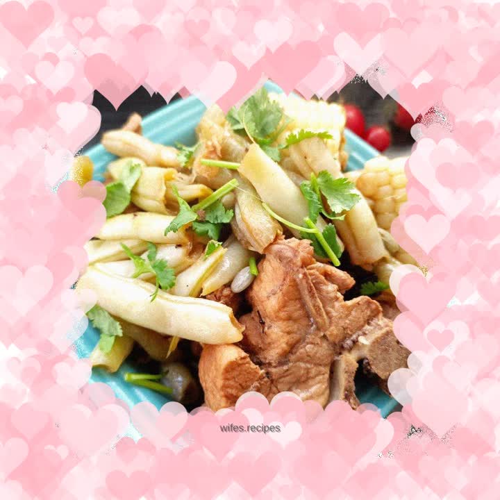 Corn spine stewed with kidney beans