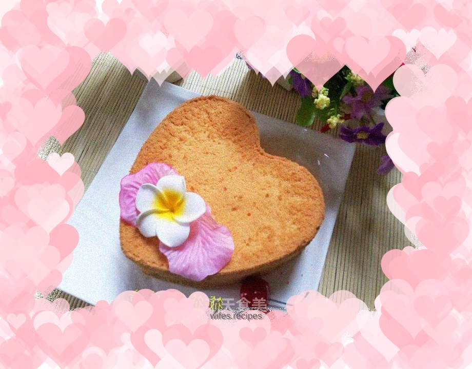 Six-inch heart-shaped chiffon cake