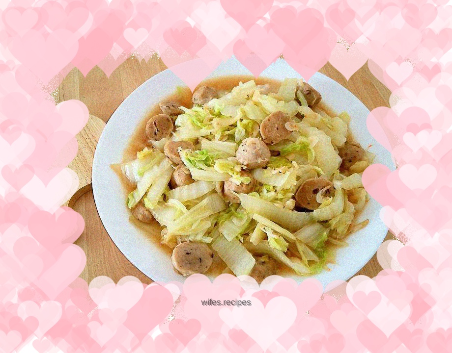 Shrimp skin meatballs and fresh Chinese cabbage