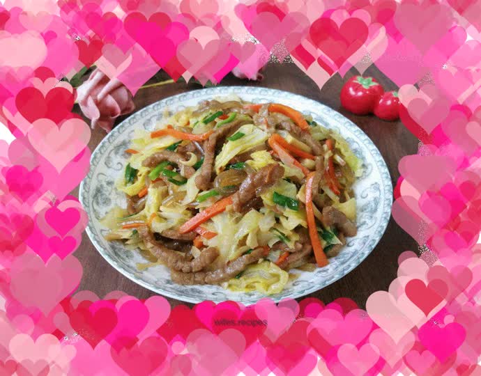 Beef tenderloin, cabbage and stir-fried vermicelli