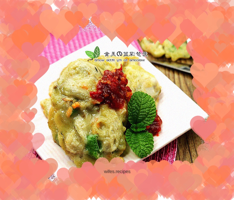 Mini version of oyster omelette