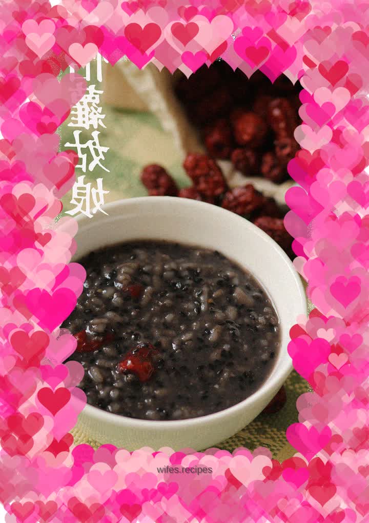 Black sesame and red date porridge