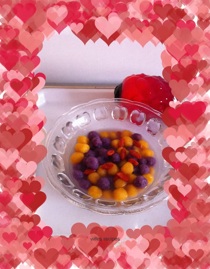 Pumpkin and Purple Sweet Potato Glutinous Rice Balls