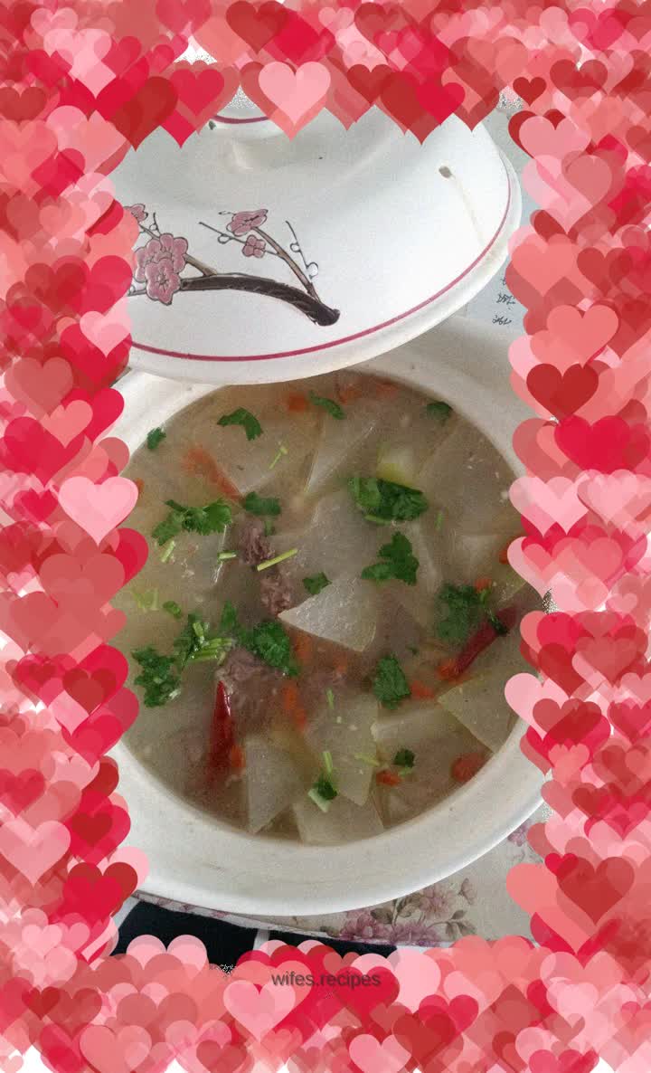 Lamb chops and winter melon soup