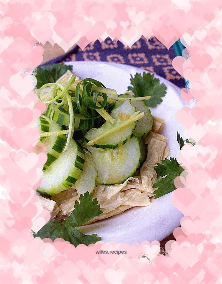 Cucumber mixed with yuba