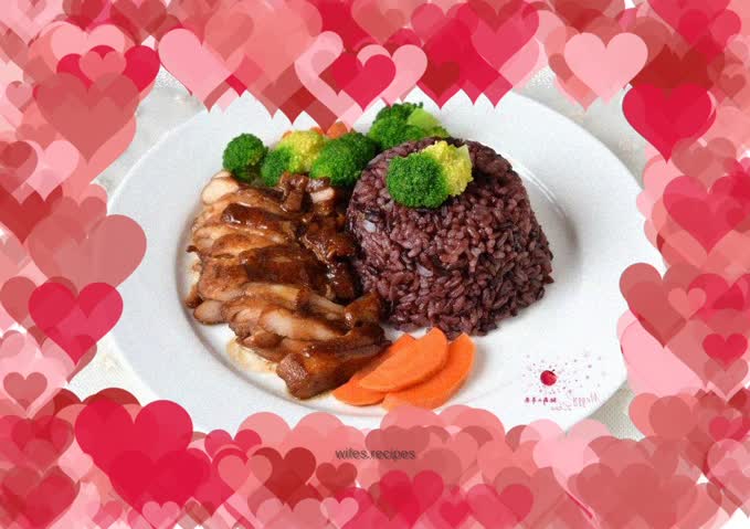 Teriyaki chicken legs with black rice