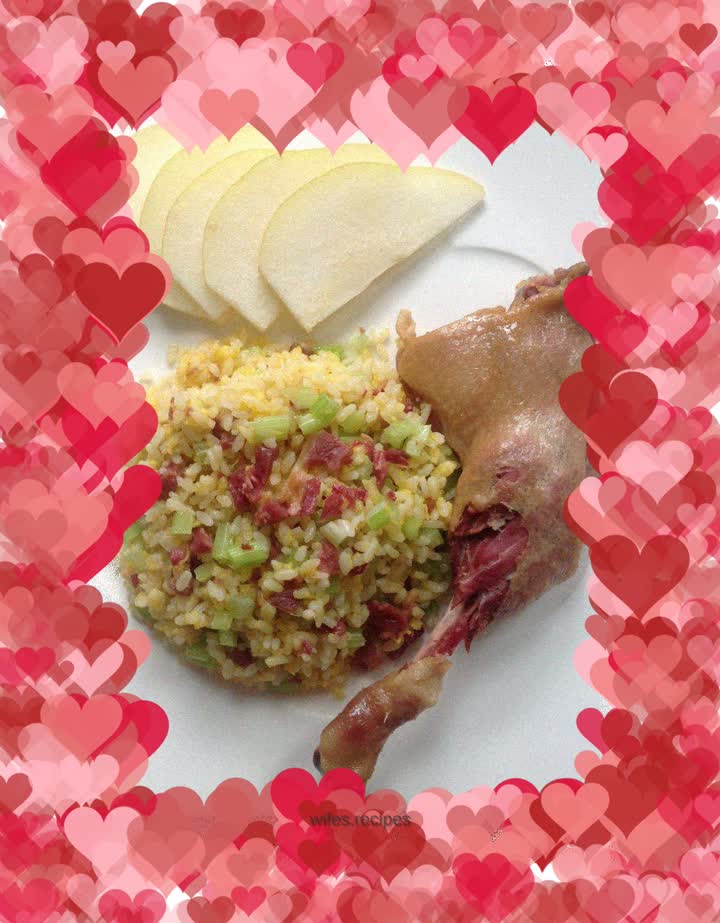 Fried rice with cured duck and celery
