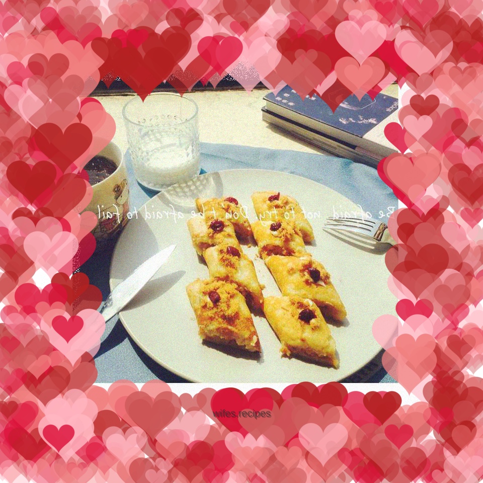 Meat floss and apple rolls