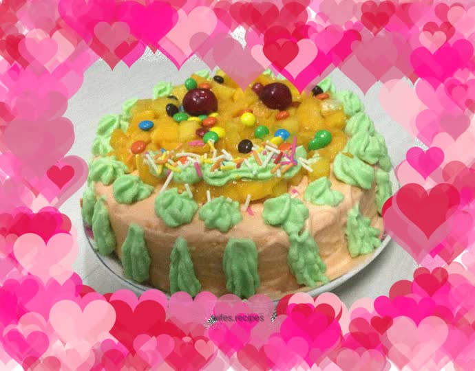 Hawaiian sun colored cream cake