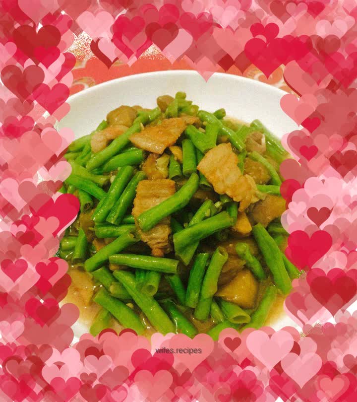 Braised eggplant and beans