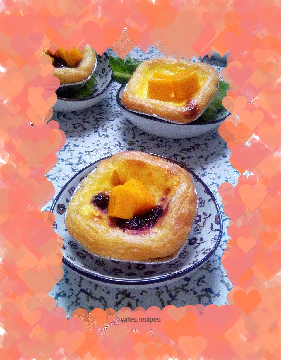 Mulberry and Mango Egg Tart
