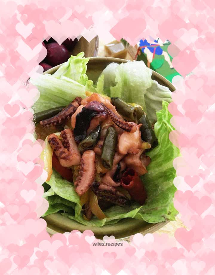 Pickled pepper squid tentacles