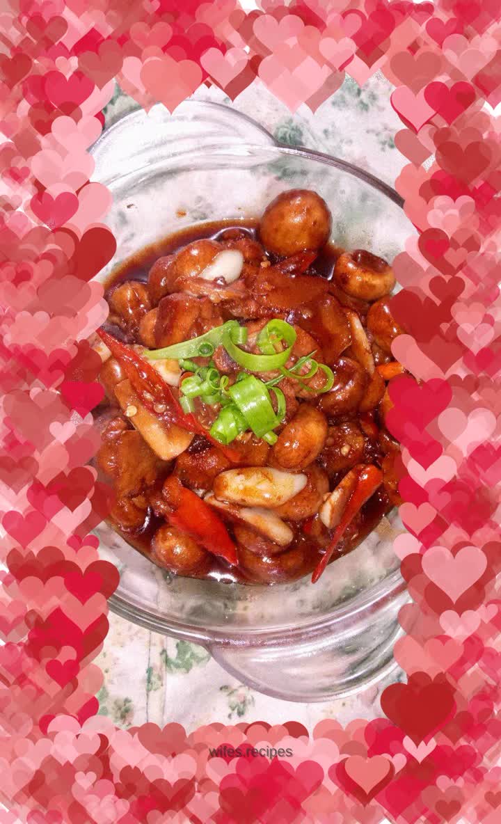 Braised Chicken Nuggets with Mushrooms