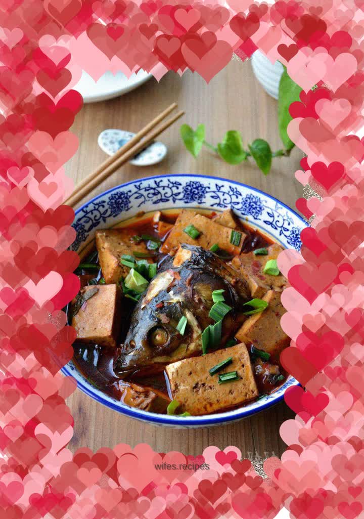 Grilled fish head with tofu