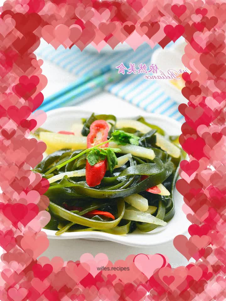 Shredded kelp and potatoes