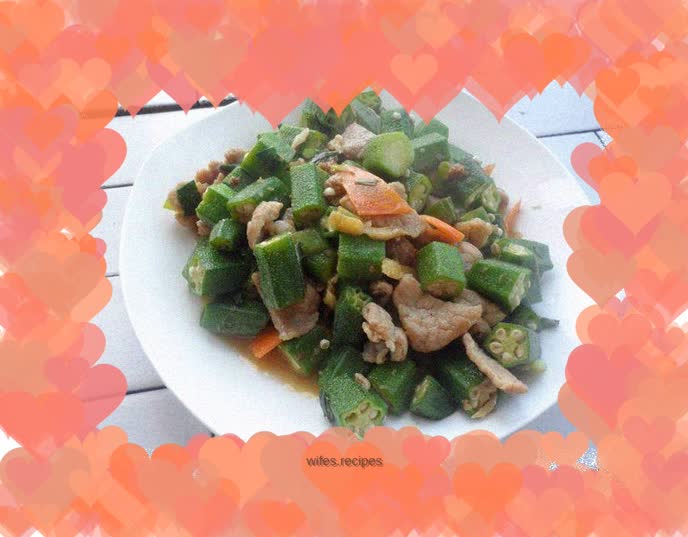 A good ingredient for nourishing the kidneys—fried meat with okra