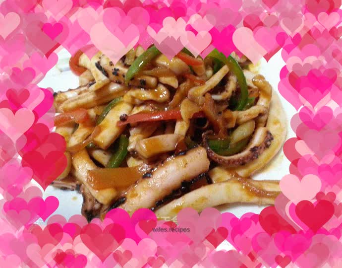 Authentic Korean spicy fried squid