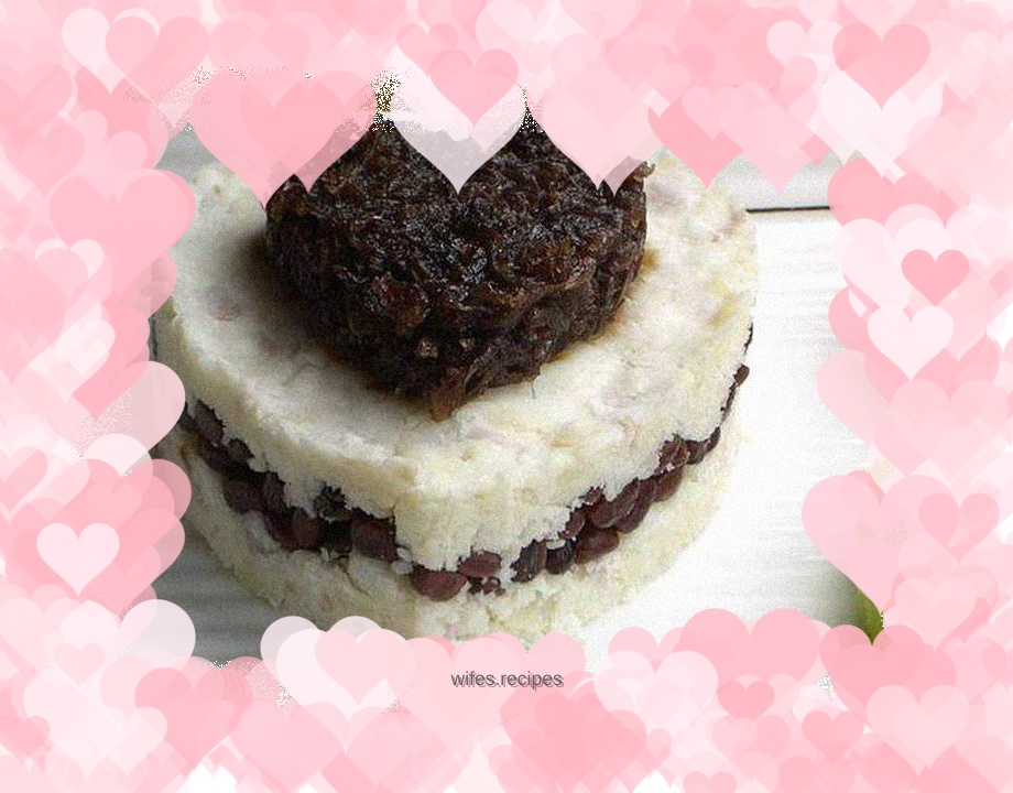 Rose honey bean yam cake