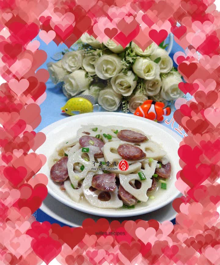 Stir-fried lotus root with sausage