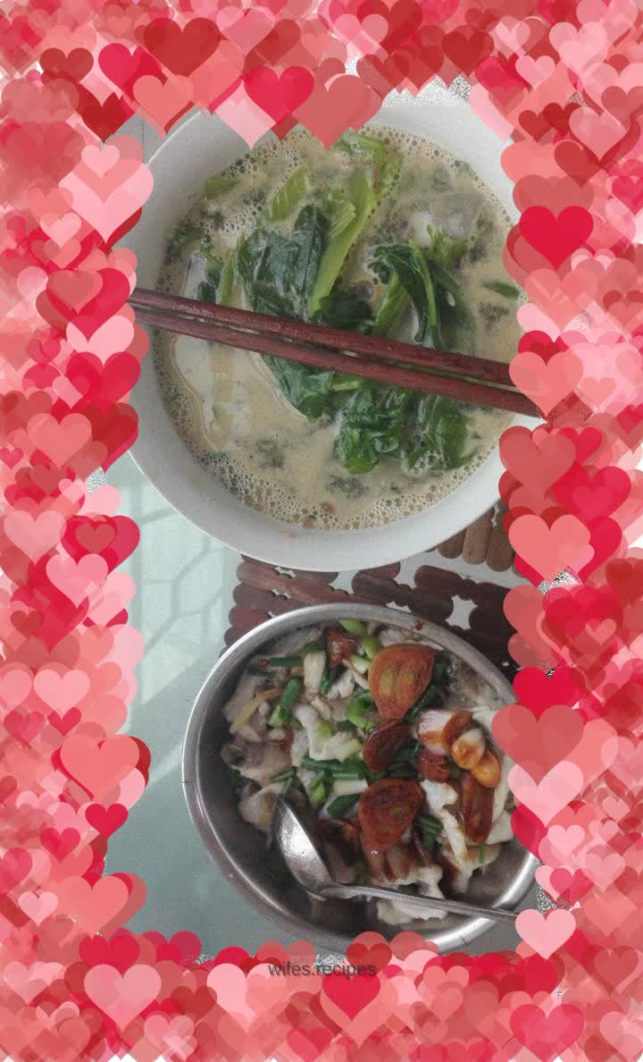 Salted Egg Fish Head and Mustard Green Soup