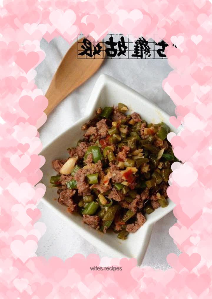 Stir-fried minced beef with sour beans