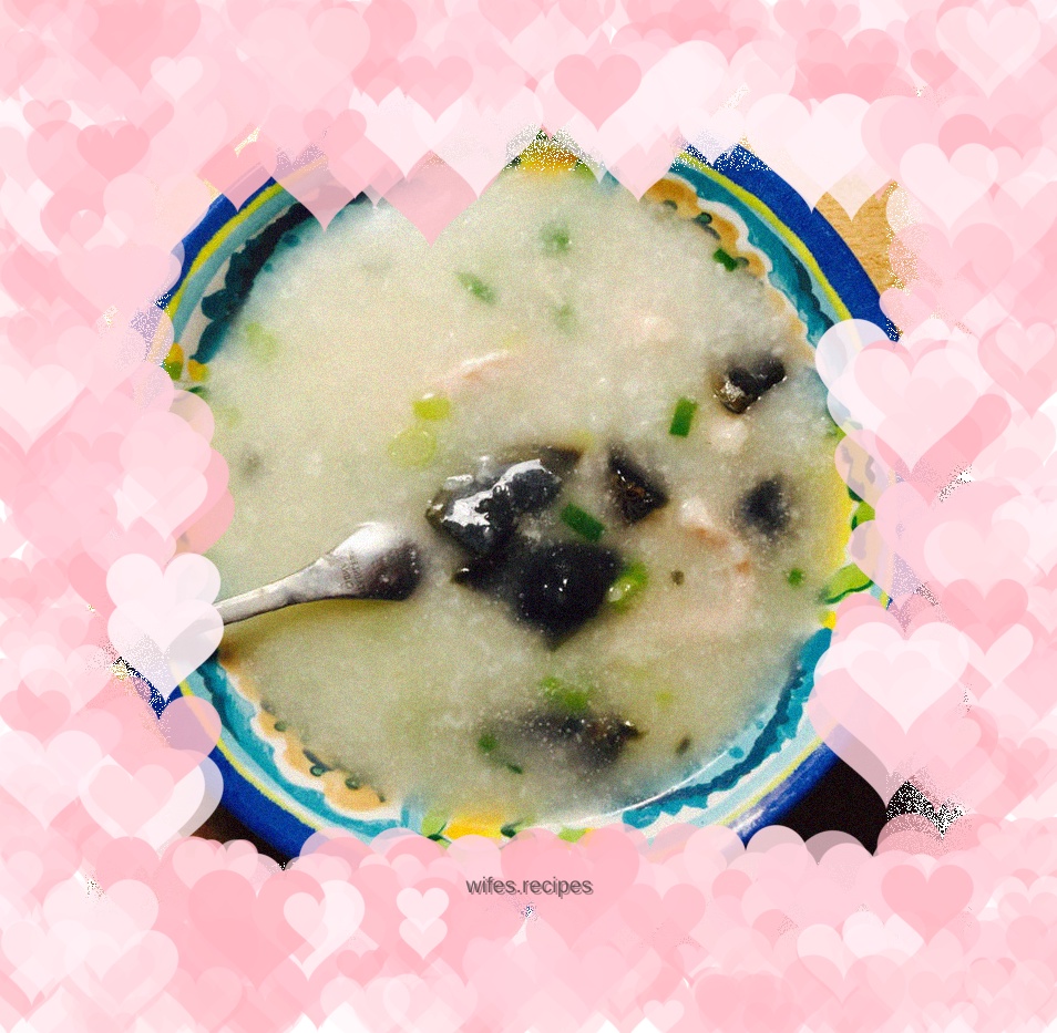 Spicy preserved egg and pork strips porridge