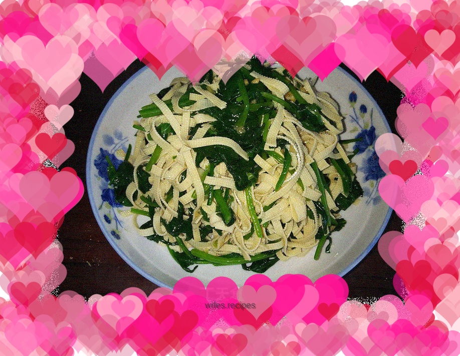 Spinach mixed with bean curd