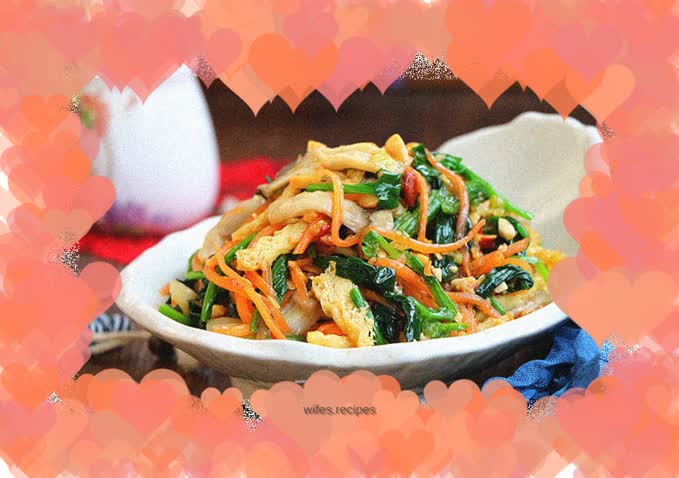 Cold spinach and oyster mushrooms