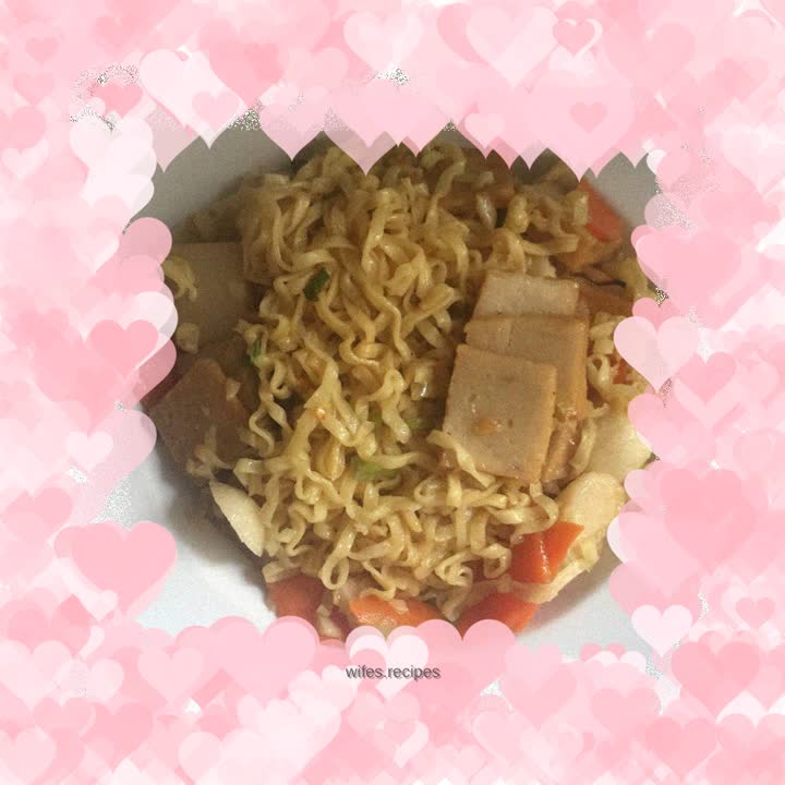 Fish tofu and fish ball fried noodles