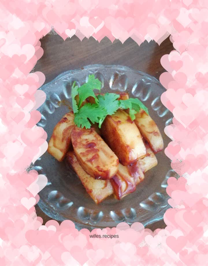 #breakfast#Grilled rice cake with tomato sauce