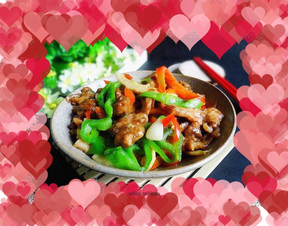 Stir-fried pork with bell pepper