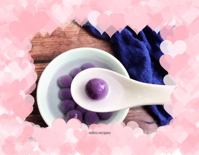 Homemade purple sweet potato dumplings