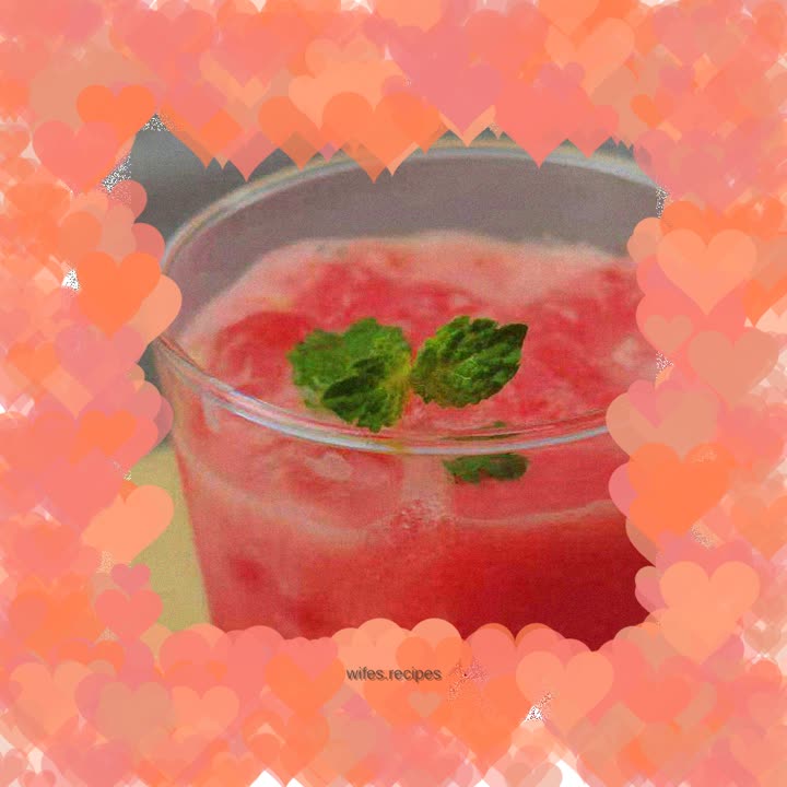 Beaten Watermelon and Sweet Goat Milk Juice