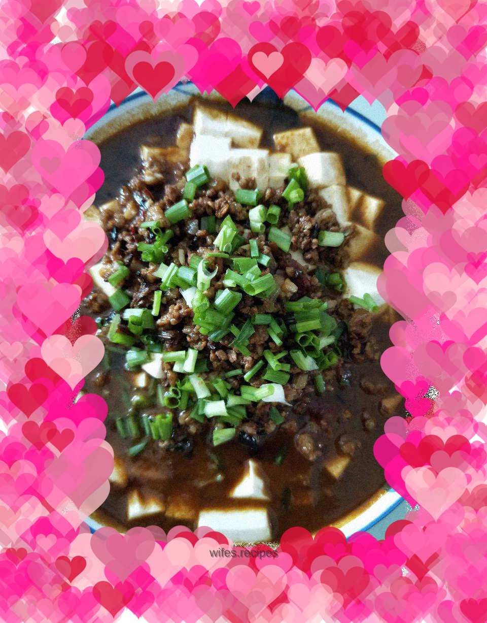 Steamed tofu with minced meat