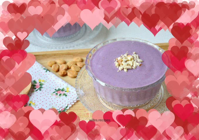 Purple sweet potato milk almond paste
