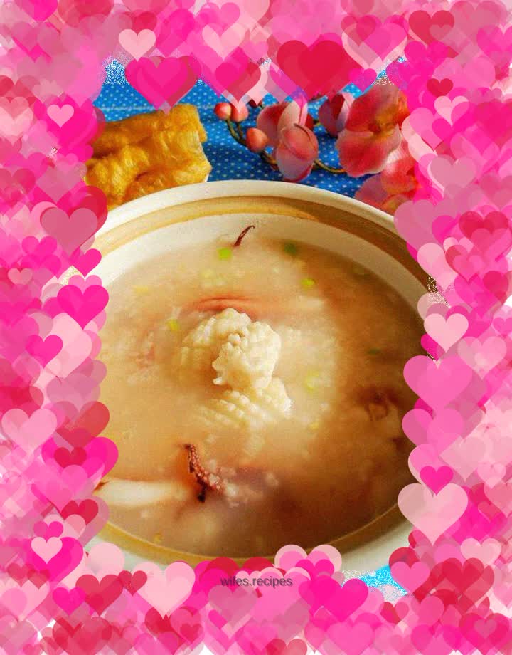 Raw squid porridge