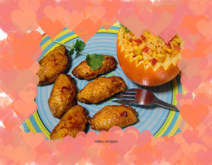 Orange Golden Rice & Curry Wings