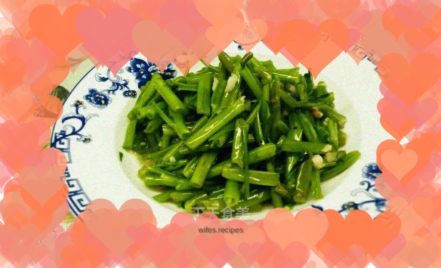 Garlic water spinach (water spinach/chicken feather cabbage)