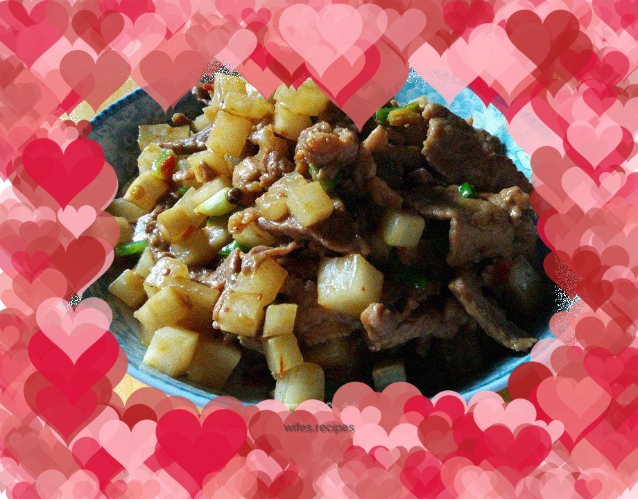 Stir-fried pork with pickled radish