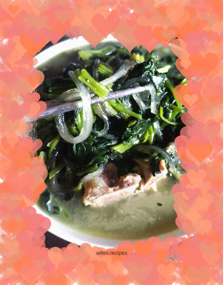 Spinach Vermicelli Stewed with Dragon Bone